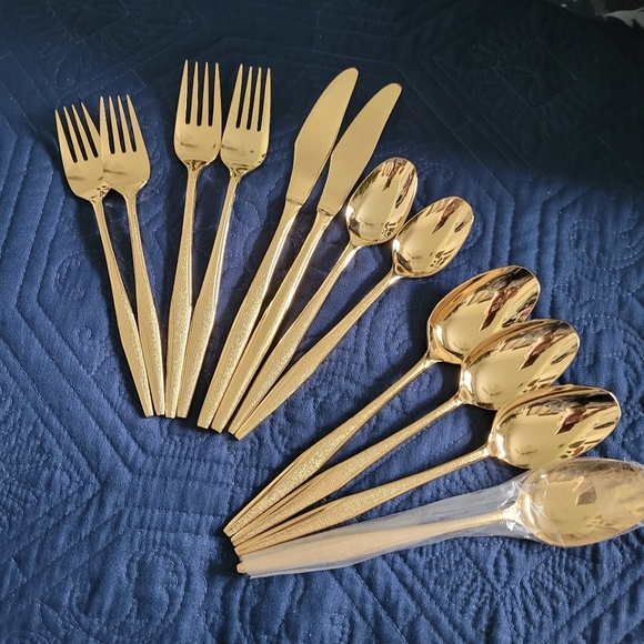 Florentine Gold Plated Flatware. 13 Pieces - Picture 1 of 16